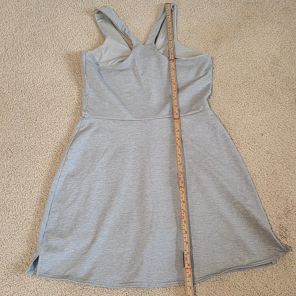 Alo Yoga Alosoft Courtside Tenniscore Dress Skort Grey V-Neck Activewear Large